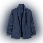 Frank & Eileen  DUBLIN Navy Italian Performance Linen Tailored Blazer Size Small Photo 1