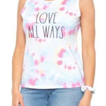Rae Dunn  Pastel Tie-Dye Love All Ways Top Tank XS Photo 0