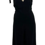 Aritzia Wilfred Tie Shoulder Sleeve Black Midi Dress Sleeveless Slip Size Small Photo 0