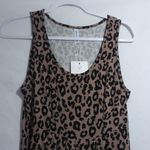 Jouica Leopard Print Tank A Line Dress Pockets Casual Vacation Size M Tan Size M Photo 2