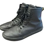 Dr. Martens  Black Faux Leather Sheridan Matte Casual Boots Lace Up High Top Sz 9 Photo 0