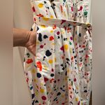 Samantha Sung White Splatter Paint Multicolor Sleeveless Midi Dress Size 8 Pink Photo 8