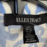 Ellen Tracy Long Sleeve Blue and White Dress Tie Waist Shirtdress Blue Damask S Photo 7