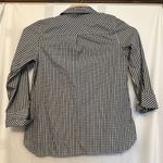 Talbots  Women's Size 12 Black White Gingham Check Rhinestone‎ Button Tunic Top Photo 3