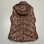 Patagonia  Brown Paisley Hooded Down Puffer Vest Zip Up Women’s Size Large Photo 1