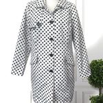 Jessica White Black Polka Dot Raincoat Jacket Sz L (14 Photo 0