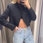 ZARA blazer cropped suit jacket black casual business Photo 5