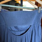 American Eagle  Outfitters Strapless Tiered Crochet Denim Blue Dress Size Large Photo 6