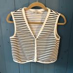 Atelier by Kirious White/Black Striped Vest | Women’s Size XL Black Photo 1