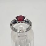 Lia Sophia  Silver Tone & Red Rhinestone Ring (7) Photo 1