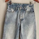 Brandy Melville J Galt Raw Hem Straight Jeans in Light Wash Photo 2