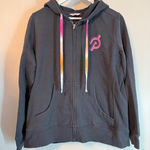 Peloton  ultimate fleece full zip hoodie black charcoal logo tie dye XL EUC Photo 0