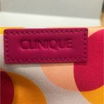 Clinique  Pink Orange Circle Makeup Cosmetic Travel Toiletry Bag NEW Photo 1