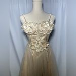 Lavetir Champagne 3D Floral Corset Top Dress | S NWT Gold Photo 10