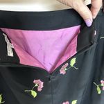 Alberto Makali VTG  Skirt 10 Dark Floral Embroidered Midi Lace Trim Zip Up Photo 4