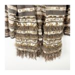Chico's CHICO’S Greta Shimmery Sequins Silky Fringe Wool Blend Open Cardigan, Size Large Photo 4