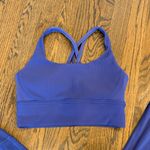 Lululemon Set Flare Leggings 30" & Energy Ribbed Bra Psychic Blue EUC Photo 4