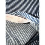 ZARA  embroidered Floral Denim balloon sleeve Top striped seersucker blouse small Photo 4