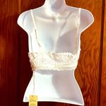 Elan  White Stretch Lace Bralette Sz L Photo 2