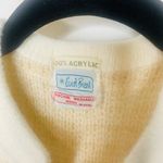 Vintage Open Front Sweater Vest Cream Beige Grid Pattern Sz Medium? Tan Photo 8