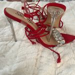 Miss Lola Red heels with stones Photo 2