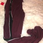 Hot Kiss Burgundy red leggings with black and white stripe Photo 0