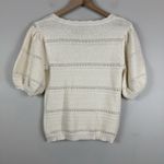 House of Harlow 1960 Knit Sweater Top Womens XS Cream Short Puff Sleeve Cottage‎ Photo 5