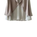 ZARA  Beige Tan Flutter Flowy Keyhole Closure Flowy Women’s Blouse SZ XS #1692 Photo 2