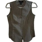 EXPRESS Women’s Stretch Full-Zip Vest – Gray Size 3/4 | Business Casual Workwear Photo 0