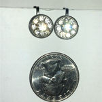 Silver Tone Vintage Rhinestone Crystal Stud Screw Back Earrings Photo 4