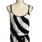White House | Black Market Women's Black White Stripe Jersey Knit Maxi Dress Sz M Photo 1