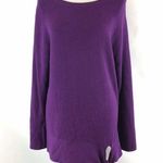 Halogen Purple Tie Front Pullover Sweater Photo 1