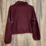 PINK - Victoria's Secret  maroon/wine cropped toggle long sleeve sweater, size S Photo 5