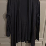 LOGO By Lori Goldstein LOGO Cardigan Sweater Duster Gray Open Front Long Sleeve Women Photo 0