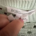 BCBGeneration  seafoam green perforated boatneck sweater size XS/S Photo 7