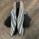 Kaanas  Cocuy Women’s striped‎ mule slides with tassels Navy and White Size 9 Photo 4