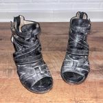 FREEBIRD by Steven  Claw Sandals in Distressed Black Photo 2