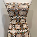 Voom by Joy Han Vintage 00s Tiered Maxi Skirt Strapless Dress Geometric Mod Boho Orange Size XS Photo 3