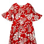 Alice Of California Vintage 60s Hawaiian Floral Maxi Dress Luau Orange Size 16 Photo 2