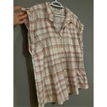 Love + Joy  Plaid Button Up Short Sleeve Top Size 3X Photo 1