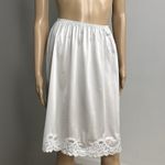 Vanity Fair Vintage  Half Slip Size Small Long Silver Light Gray Wide Lace Nylon Photo 2