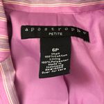 Apostrophe NWT  Preppy retro Pink grey  striped fitted blazer-Size 6P Photo 2