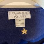 Christopher & Banks Navy Blue Embroidered Full-Zip Penguin Cardigan Medium Photo 4