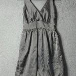 Every 1 Dress Womens XS Black Silver Striped Sleeveless V Neck Bubble Mini Dress Photo 0