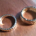 Love Weave Set of Two 18K Yellow Gold Ion Plated Bronze Rings (Size 9) Photo 4
