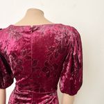 Rachel Parcell [] Maroon Floral Velvet Puff Sleeve Ruffle Mini Dress NWT Size 10 Photo 6