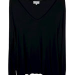 Universal Standard  for J Crew V-Neck T-Shirt Sz XL Black‎ Long Sleeve Minimalist Photo 0