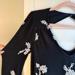 Free People  Austin Black Swing Mini Dress with White Embroidery size XS Photo 4