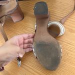 Coach Princeton Leather Strappy Slingback Sandal Tan Brown Stripe Block Heel Photo 7