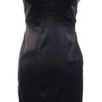 David Meister DAVID MEISTER Brown Satin Low Cut Cocktail Dress Sleeveless Bodycon Sexy Size 2 Photo 0